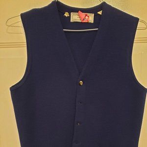 WOODIES SWEATER VEST BUTTON UP - MEN'S S - 1973 TRUE VINTAGE - MADE IN ITALY